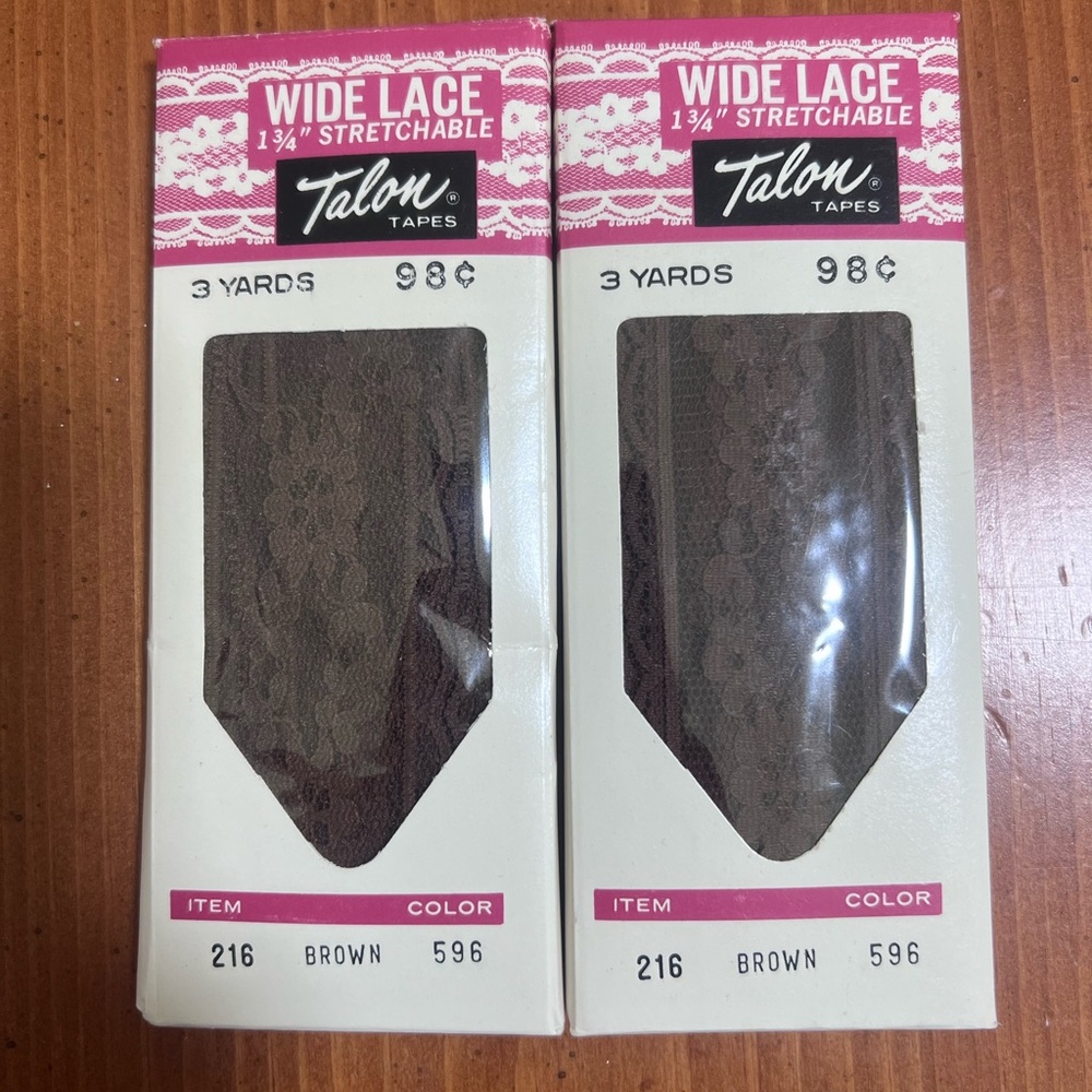Vintage Talon Wide Lace Stretchable Tapes in Brown